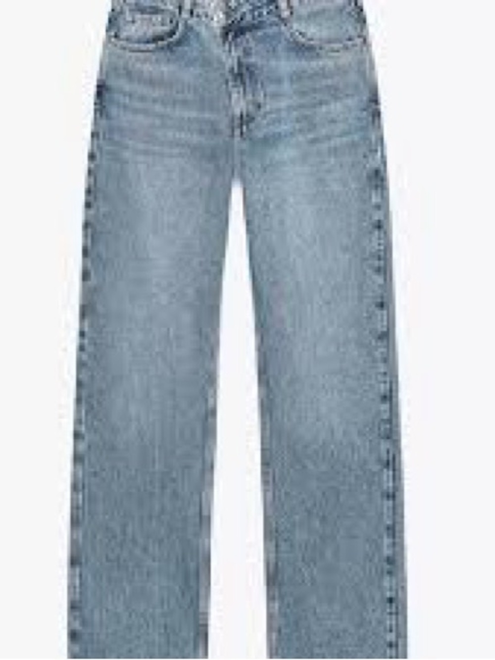 Zara Light Blue Straight Leg High-Rise Jeans